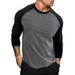 APEXFWDT Men s Classic Baseball Active T-Shirt Casual Vintage Long Sleeve Raglan Shirts Crewneck Raglan Fit Athletic Shirts