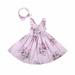 Summer Dresses For Girls European And Dresses Cotton Printed Dresses Sleeveless Ruffled Hem Extra Long Hem For 12-24 Months