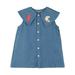 YDOJG Summer Dresses For Girls Sleeveless Casual Sundress Holiday Denim Embroidered Cartoon Sundress Dress For 7-8 Years