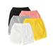 UÂ·nikaka 5-Pack Baby Girl Shorts Cotton Flare Toddler Shorts Solid Color Newborn Pants