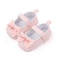 Baby Girls Bowknot Flats Soft Sole Non-slip Princess Wedding Dress Walking Shoes for Newborn Infant Toddler