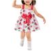 Summer Savings Clearance 2024! Loopsun Toddler Girl Dress Square Neck Sleeveless Floral Printing Cute Bowknot Mini Dress Print Hot Pink