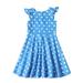 Summer Dresses For Girls Kids Toddler Spring Print Ruffle Polka Dot Sleeveless Princess Dress For 7-8 Years