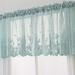 Baywell Lace Kitchen Valances Curtains Vintage Semi-Sheer Voile Window Valance 51.2in/53.9in Length Lace Floral Embroidered Short Valance Curtain Swags for Small Window Living Room Bedroom