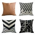 Huge Pillows for Couch Geometric Flax Leather European Style Mixed Cushion Cover 45x45 4Pc Sweet Pillowcase