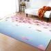 Spring Cherry Blossoms Area Rug Pink White Cherry Blossoms Tree Soft Washable Carpet For Boys And Girls Nursery Bed Living Room Decor Rugs 4 x 5