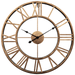 Decor Wall Clock European Retro Clock with Large Numerals Indoor Silent Battery Operated Metal Clock for Home Living Room Kitchen and Den Gold F76670