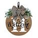 HYmarket Weather Resistant Door Sign Wreath with Lanyard - Easy to Hang Optional Letter All Year Welcome Door Sign Garland Balcony Decor