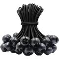 4 inch Ball Bungee Cords Set 50 pcs Short Heavy Duty Elastic Tie Downs Straps Extra Strong Lastic Rope for Outdoor Camping Tarp Cargo Tent Poles (Black)