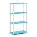 Furinno 23.6 W x 11.4 D x 43.25 H 4-Shelf Freestanding Shelves Light Blue and White