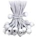 50PCS Mini White Ball Bungee Cords 4 Inch Heavy Duty Outdoor Bungee Cord with Balls Tarp Tie Down Bungee Balls for Shelter Camping Cargo Tent Poles UV Resistant