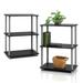 Furinno Turn-N-Tube 3-Tier Compact Multipurpose Shelf Display Rack Black/Grey Set of 2