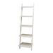 DecMode Traditional White Wooden 5 Tier Ladder Style Shelving Unit 20 W x 69 H