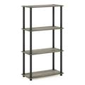 Furinno 23.6 W X 11.4 D X 43.25 H 4-Shelf Decorative Shelves Gray and Black
