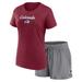 Women's Fanatics Branded Burgundy/Gray Colorado Avalanche Script T-Shirt & Shorts Set