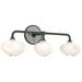 Ume 22"W 3-Light Accented Oil Rubbed Bronze Bath Sconce w/ Frosted Sha