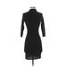 Nasty Gal Inc. Casual Dress - Bodycon Turtleneck 3/4 sleeves: Black Print Dresses - Women's Size 2