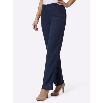Palazzohose CLASSIC BASICS, Damen, Gr. 40, Normalgrößen, blau (marine), 100% Polyester, unifarben, lang, Hosen Image