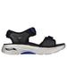 Skechers Men's Max Cushioning Arch Fit Prime - Archee Sandals | Size 11.0 | Black/Blue | Textile/Synthetic | Hyper Burst