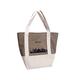 NEW HOPE Women's Zweifarbige Moderne Tasche mit Milan-Schriftzug Shopper, White/Brown