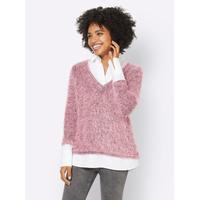 2-in-1-Pullover HEINE Pullover Gr. 40, rosa (altrosa) Damen Pullover 2-in-1-Pullover
