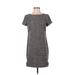 Zara Casual Dress - Mini High Neck Short sleeves: Gray Marled Dresses - Women's Size X-Small