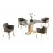 Chintaly Imports 4 - Person Dining Set Upholstered/Metal in Gray | 29.92 H x 35.35 W x 63 D in | Wayfair KARLA-DUSTY-GLD-5PC-OLV