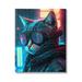 Stupell Industries Au-930-Canvas Cybercat Futuristic Animal Goggles On Canvas by CyberGeek Design Graphic Art Canvas in White | Wayfair
