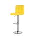 Orren Ellis Martel Swivel Adjustable Height PU Leather Bar Stool w/ Backrest Leather in Yellow | 17.5 W x 15 D in | Wayfair