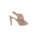 Nine West Heels: Tan Print Shoes - Women's Size 9 1/2 - Peep Toe