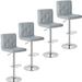 Wade Logan® Aro Adjustable Swivel PU Leather Square Bar Stools Counter Height Swivel Stool Armless Chairs Upholstered/Leather/Metal/Faux leather | Wayfair