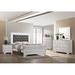 House of Hampton® 3-2_Curt LED Upholstered Panel Bedroom Set Upholstered in White | 5.5 H x 48.5 W x 79.4 D in | Wayfair