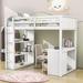 Haseenah 4 Drawer Loft Bed w/ Shelves by Harriet Bee Metal in White | 66 H x 40 W x 81 D in | Wayfair A268BFC0687D446C83BA99CC70AB2016