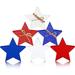 The Holiday Aisle® 6 Pcs Patriotic en Glitter Star Signs 4Th Of July Star Table Decor Rustic Freestanding Star Blocks Patriotic Tiered Tray Decor For Independen | Wayfair
