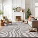 Gray/White 120 x 94 x 0.31 in Area Rug - Willa Arlo™ Interiors Stapleton Zebra Ivory/Gray Area Rug Polypropylene | 120 H x 94 W x 0.31 D in | Wayfair