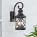 Lark Manor™ Amren Wall Light Glass/Metal in Black | 16.82 H x 7.2 W x 10.06 D in | Wayfair CC2603058EFD4E1D8A39B541296F7DE7