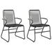 George Oliver Patio Chairs Black 22.8"x23.2"x33.7" PVC Rattan Wood/Metal in Black/Brown | 33.7 H x 23.2 W in | Wayfair