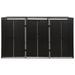vidaXL Bin Store Outdoor Trash Can Storage Triple Wheelie Bin Shed Poly Rattan in Black | 46.1 H x 81.5 W x 31.5 D in | Wayfair 319862