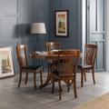 Canterbury Round to Oval Dining Table with 4 Chairs, Brown Mahogany (Brown)