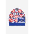 Gucci Kids Baby Boycotton And Wool Geometric Hat Size S