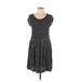 Cooperative Casual Dress - A-Line Scoop Neck Short sleeves: Black Print Dresses - Women's Size Large