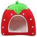 Pet bed Foldable Pet Bed Cat Bed Puppy House Strawberry Creative Entrance Pet Sleeping Bed for Cats Dog (Red Size M)