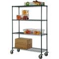 24 Deep x 24 Wide x 92 High 4 Tier Freezer Wire Shelf Truck with 800 lb Capacity