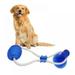 Dog Toys for Aggressive Chewers Self-playing Rubber Ball Toy With Suction Cup Dog Puzzle Chew Interactive Dog Toys Squeaky Molar Bite Ball for Teeth Cleaning & Food Dispensing