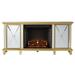 Toppington Mirrored Electric Fireplace - Gold