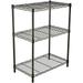 QXDRAGON 3-Shelf Storage Wire Shelves Heavy Duty 3 Tiers Standing Shelving Units Adjustable Metal Organizer Wire Rack Black