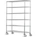 12 Deep x 60 Wide x 60 High 6 Tier Gray Wire Shelf Truck with 800 lb Capacity