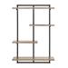 Danya B. Rhodes 4 Tier Modern Floating Windowsill Wall Shelf Unit with Black Metal Frame and Light Walnut MDF Shelves