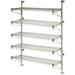 21 Deep x 36 Wide x 63 High Adjustable 5 Tier Chrome Wall Mount Shelving Kit