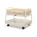 Safco Under Desk Printer Stand Office Supply Storage in White and Natural Wood